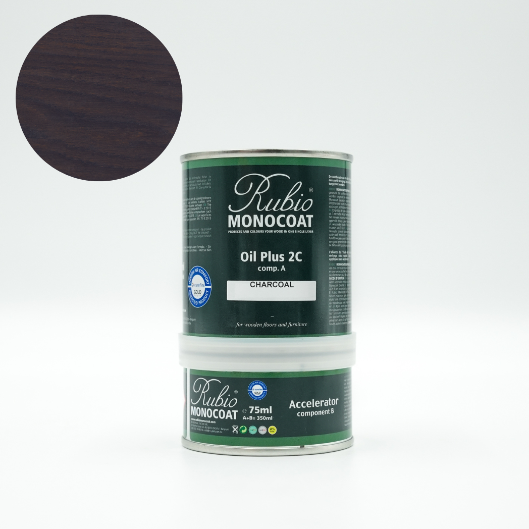 Oil Plus 2C i farven Charcoal fra Rubio Monocoat set forfra