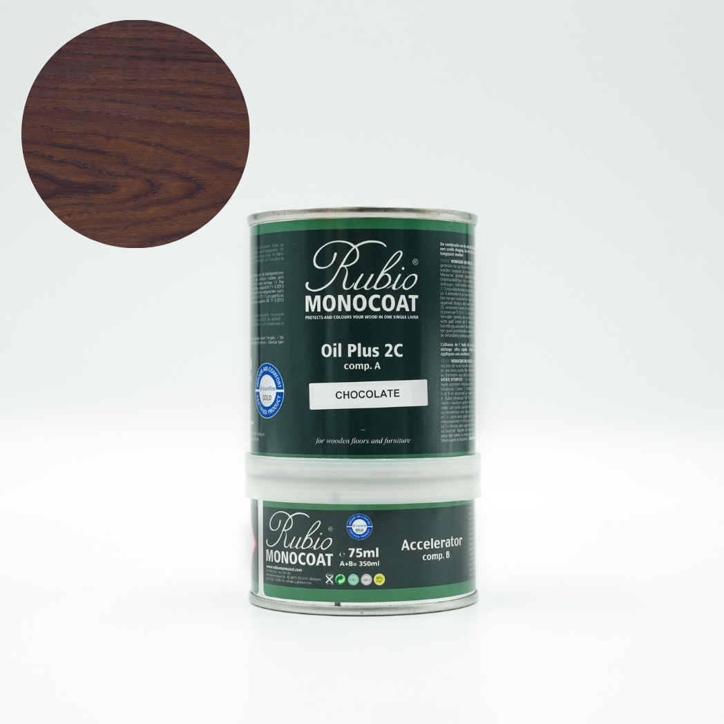 Oil Plus 2C i farven Chocolate fra Rubio Monocoat set forfra