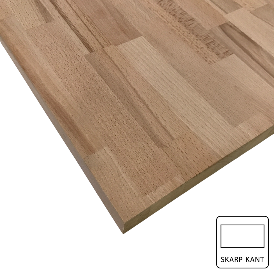 Bøg træ bordplade set forfra